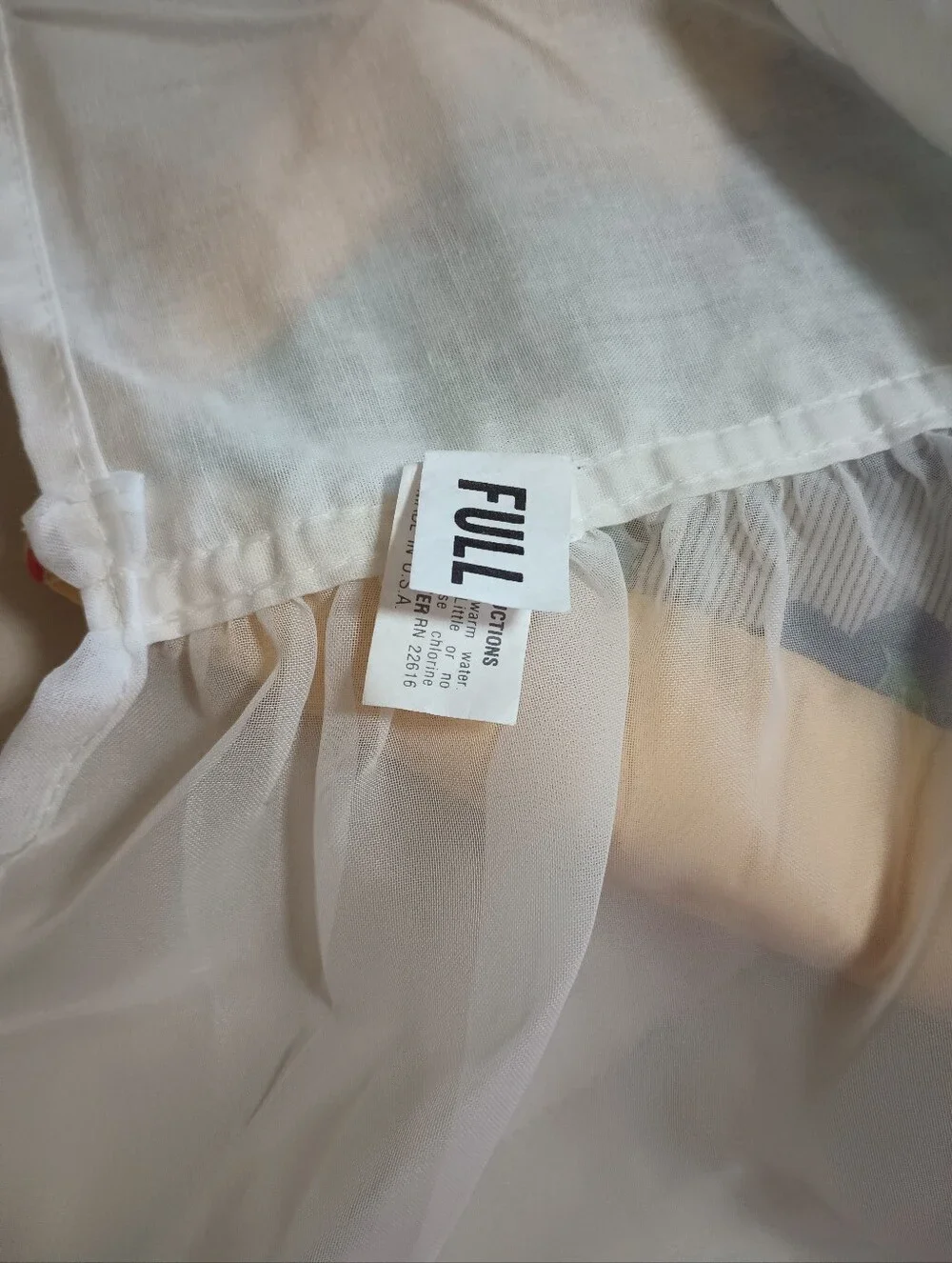 White Satiny-Trim Full Size Bed Skirt